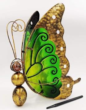 Amazon.co.jp: 夢の行 蝶のソーラー工芸ライト（ガラス+鉄）景観灯